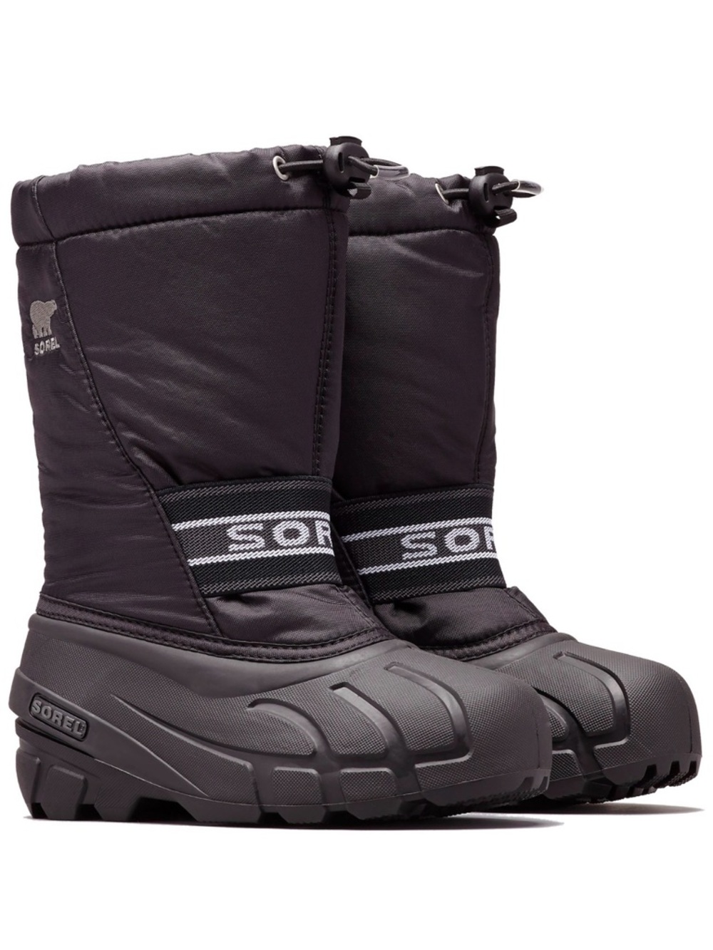 Sorel Black Tall Winter Boots with Strap - Sz 6 (Kids)